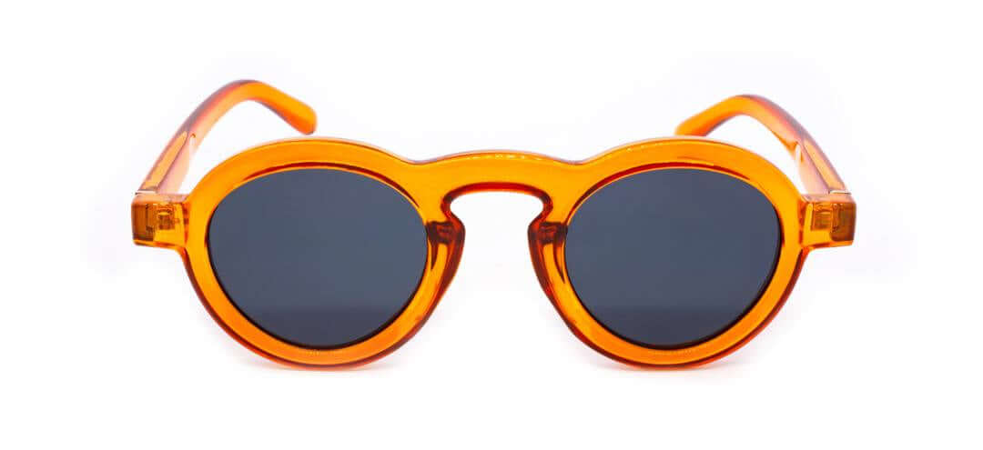 KLEYES Sonnenbrille „andy“ in glänzendem Orange mit grauen Gläsern, unisex, kaufen, versandkostenfrei bestellen, Pop Art inspiriert.