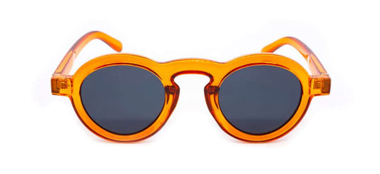 KLEYES Sonnenbrille „andy“ in glänzendem Orange mit grauen Gläsern, unisex, kaufen, versandkostenfrei bestellen, Pop Art inspiriert.