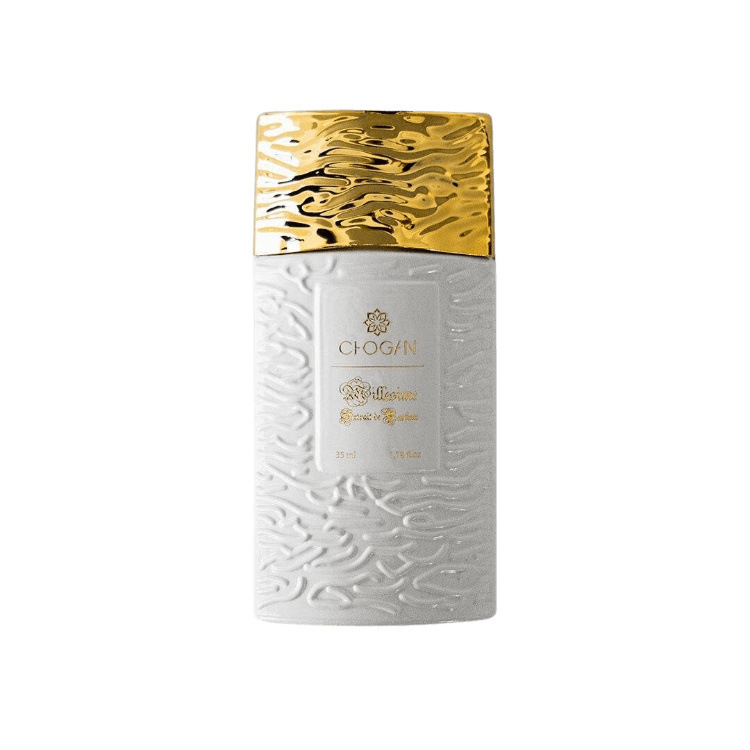 CHOGAN Parfum Damen Nr. 042 Flakon – Elegantes Design in Weiß und Gold, Duft für kultivierte und charmante Frauen