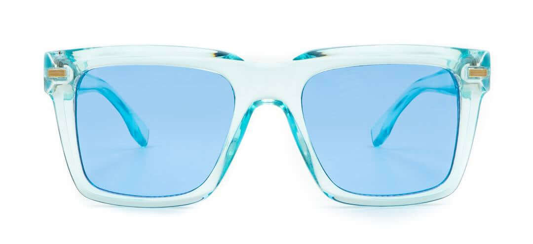 KLEYES Sonnenbrille 'murano' mit hellblauem transparentem Rahmen und blauen Gläsern, einzigartig und elegant, jetzt kaufen und versandkostenfrei bestellen