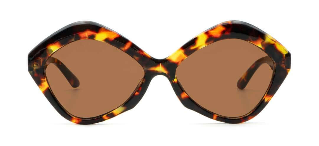 Elegante Schildpatt-Sonnenbrille Alghero für Damen mit quadratischem Rahmen und braunen Gläsern, jetzt bei KLEYES versandkostenfrei kaufen und bestellen.